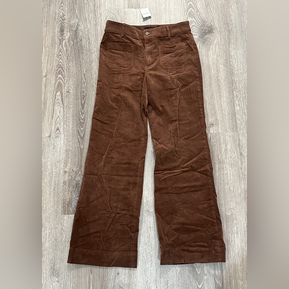 J. Crew Pants - NWT J.Crew Corduroy Wide Leg Pants Women's 27 Camel Brown High Rise Soft Stretch